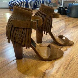 Dolce vita brown fringed heels